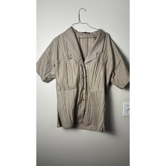 Louis Feraud Tops - RARE!!  LOUIS FERAUD PLEATS ARCHIVAL SAFARI BUTTON UP SHIRT  S